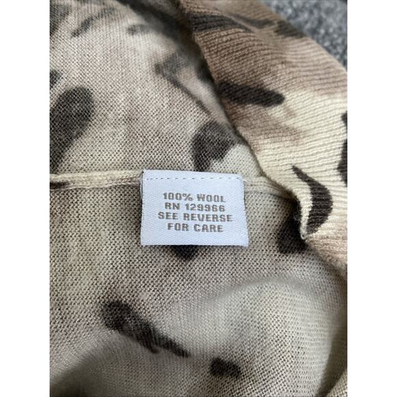 Adrienne Vittadini Sweater Top Animal Print V Neck Long Sleeve Pullover … - Picture 5 of 5